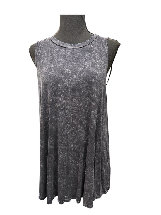 tinley Tops - Washed Black Sleeveless Swing Tank Top Size large